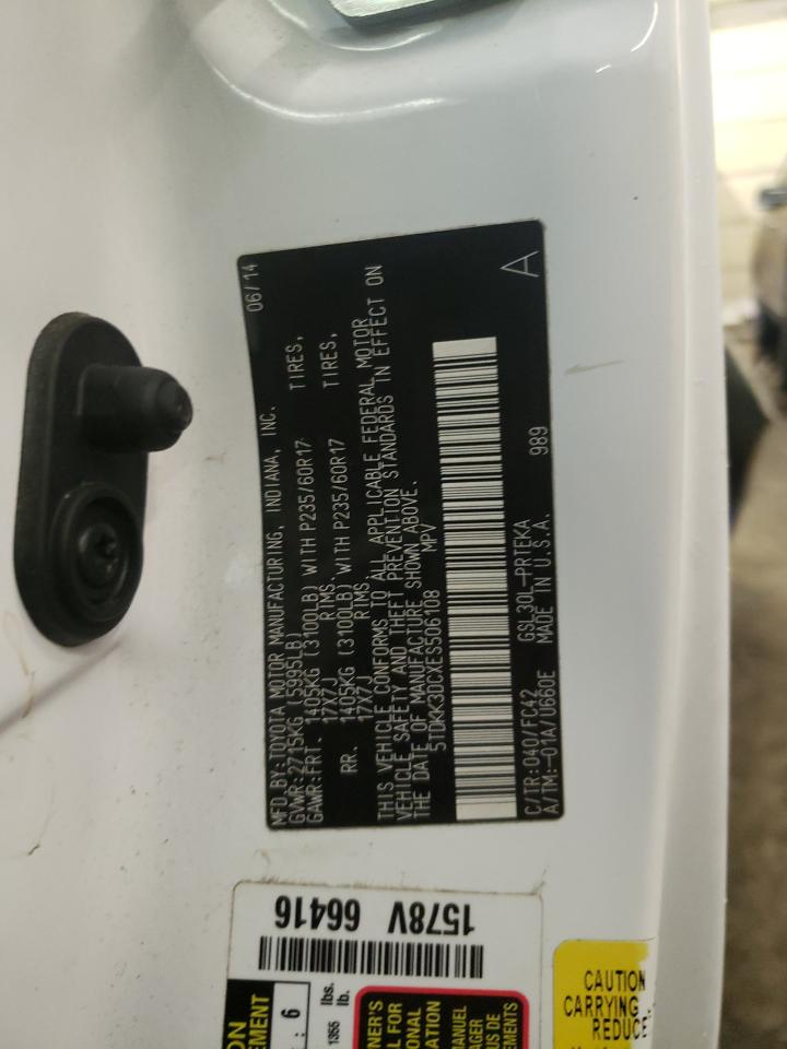 Photo 10 from auction – 2014 TOYOTA SIENNA LE with VIN 5TDKK3DCXES506108