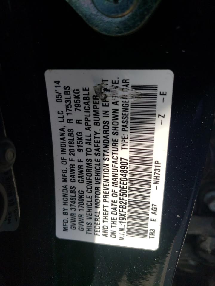 Photo 10 from auction – 2014 HONDA CIVIC LX with VIN 19XFB2F50EE048907