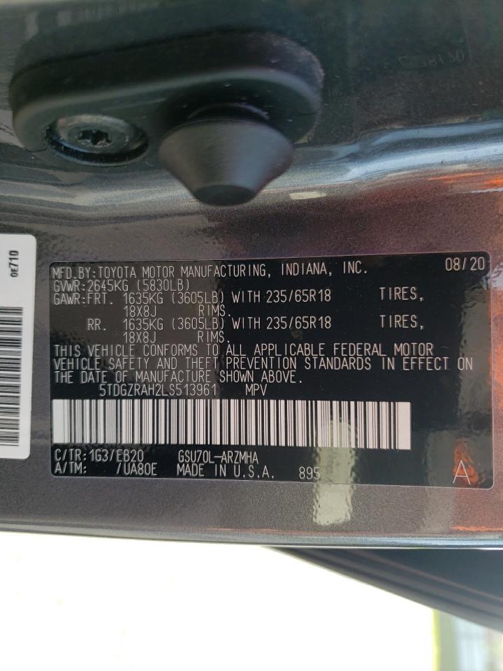 Photo 10 from auction – 2020 TOYOTA HIGHLANDER with VIN 5TDGZRAH2LS513961