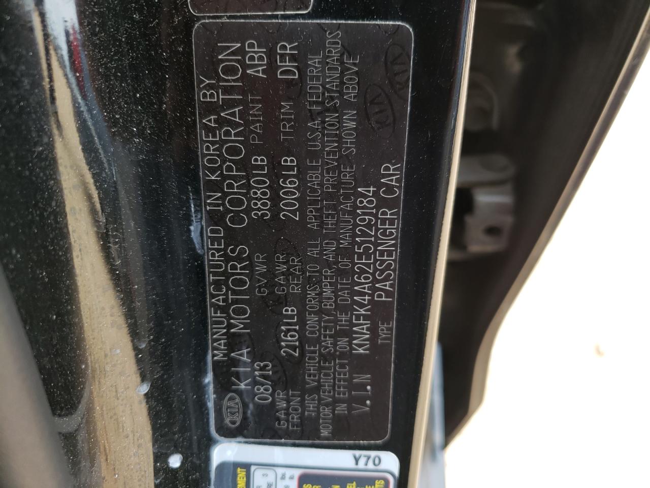Photo 10 from auction – 2014 KIA FORTE LX with VIN KNAFK4A62E5129184