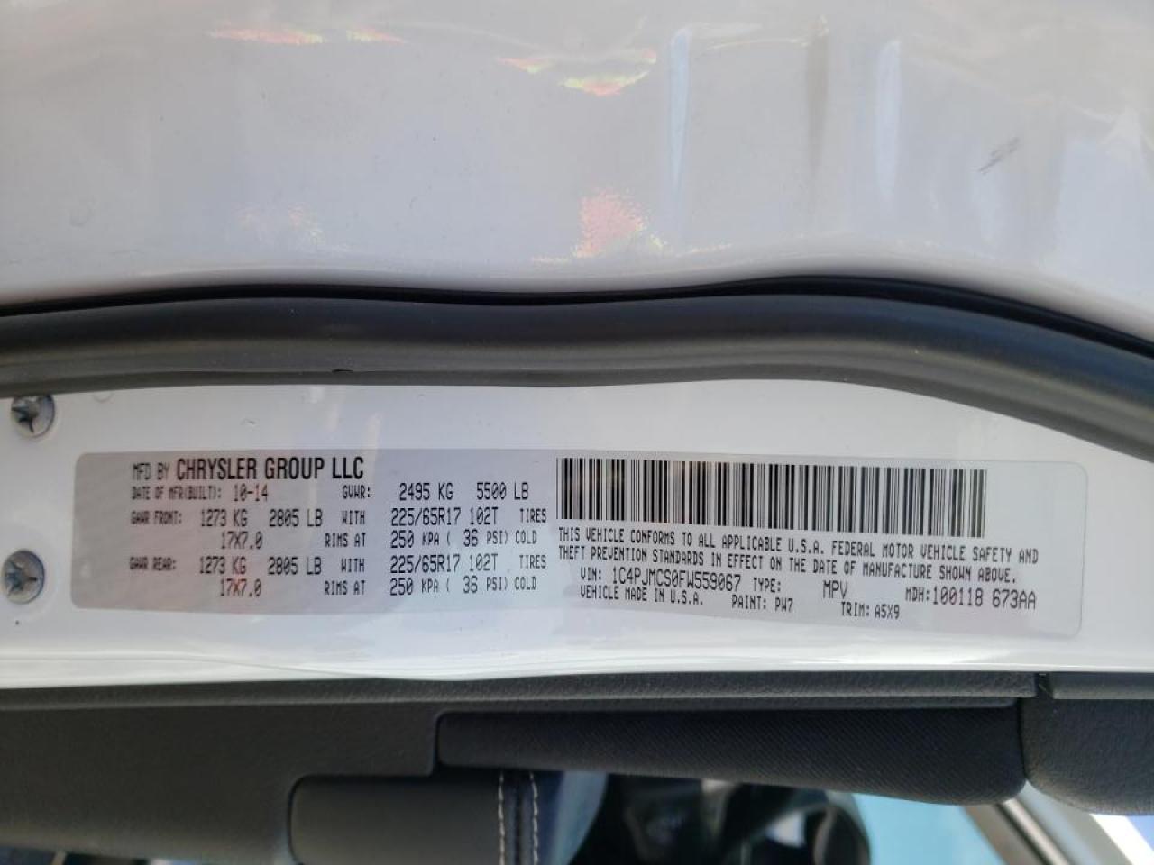 Photo 10 from auction – 2015 JEEP CHEROKEE L with VIN 1C4PJMCS0FW559067