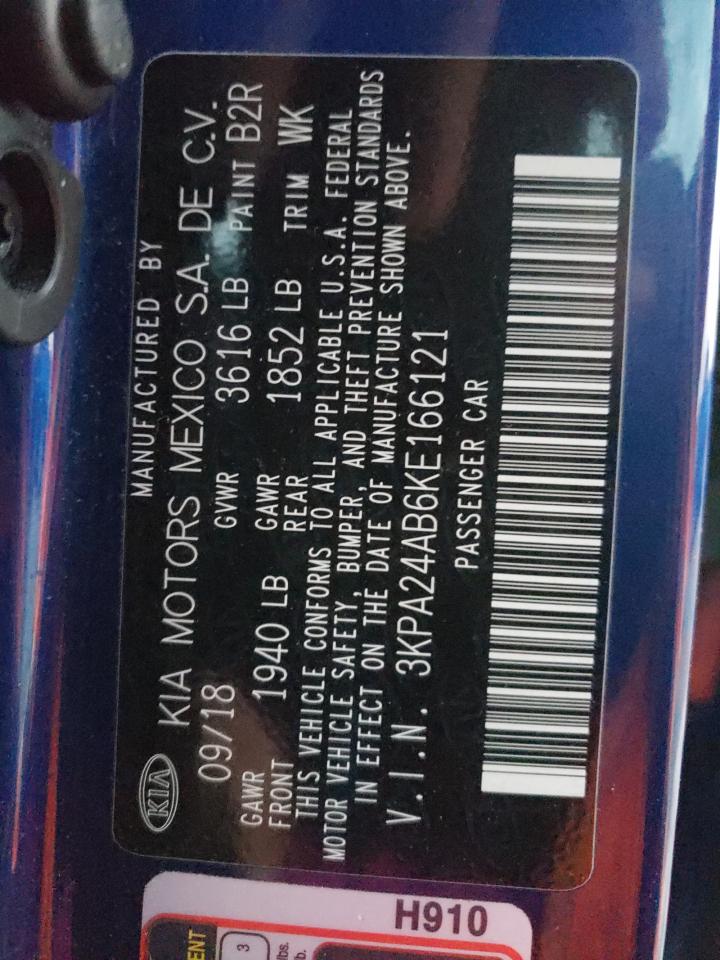 Photo 10 from auction – 2019 KIA RIO S with VIN 3KPA24AB6KE166121