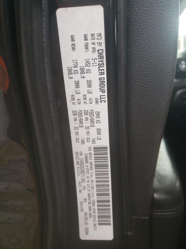 Photo 10 from auction – 2011 DODGE DURANGO EX with VIN 1D4RD2GG9BC711601