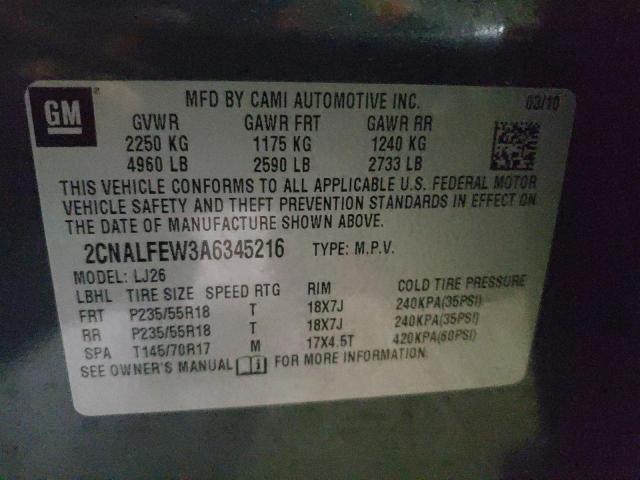 Photo 10 from auction – 2010 CHEVROLET EQUINOX LT with VIN 2CNALFEW3A6345216