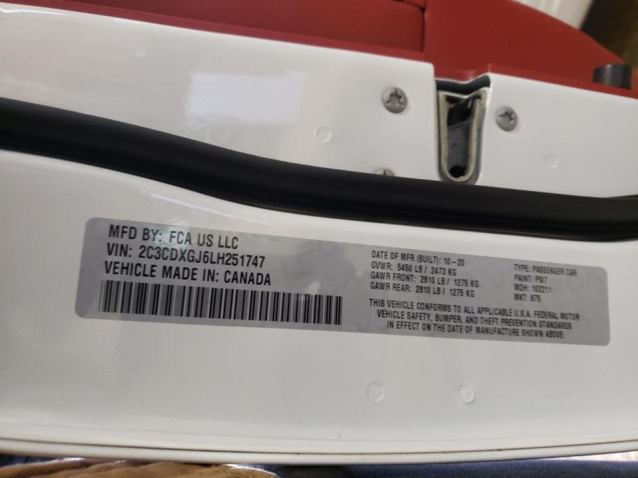 Photo 10 from auction – 2020 DODGE CHARGER SC with VIN 2C3CDXGJ6LH251747