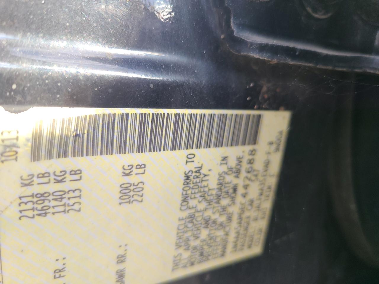 Photo 10 from auction – 2014 NISSAN MAXIMA S with VIN 1N4AA5AP6EC442688