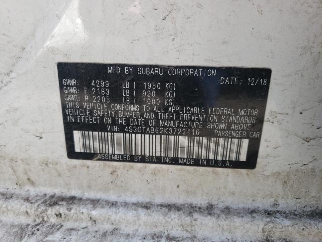 Photo 10 from auction – 2019 SUBARU IMPREZA with VIN 4S3GTAB62K3722116