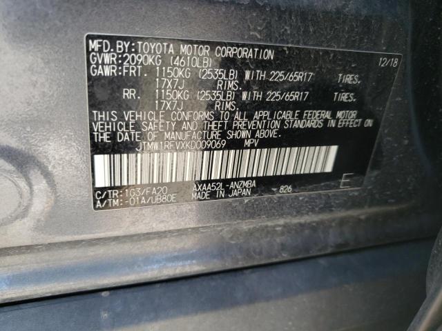 Photo 10 from auction – 2019 TOYOTA RAV4 XLE with VIN JTMW1RFVXKD009069