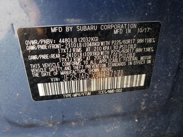 Photo 10 from auction – 2018 SUBARU FORESTER 2 with VIN JF2SJAGCXJH497171