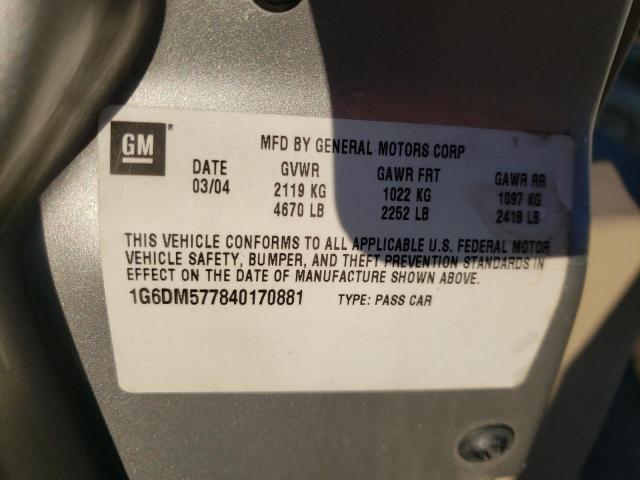 Photo 10 from auction – 2004 CADILLAC CTS with VIN 1G6DM577840170881