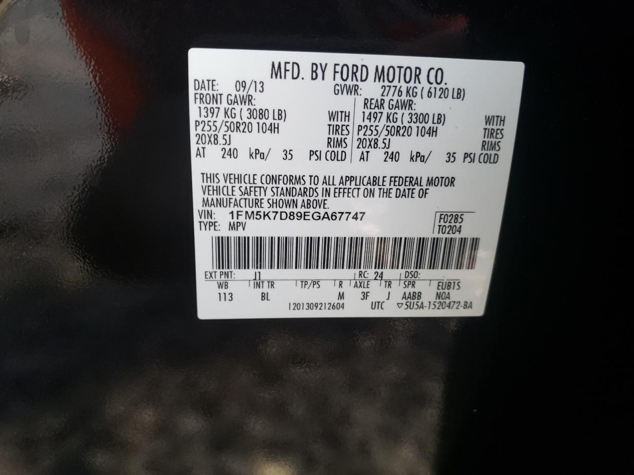 Photo 10 from auction – 2014 FORD EXPLORER X with VIN 1FM5K7D89EGA67747