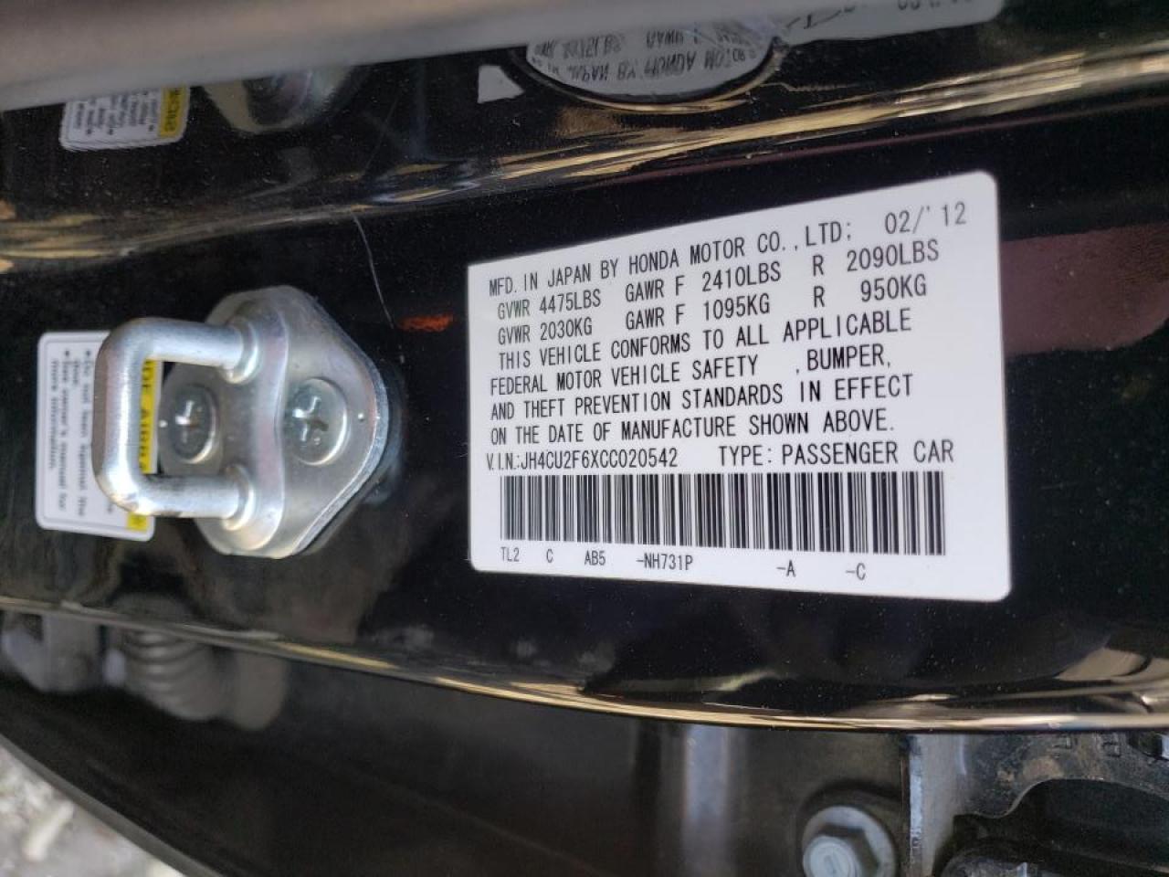 Photo 10 from auction – 2012 ACURA TSX TECH with VIN JH4CU2F6XCC020542