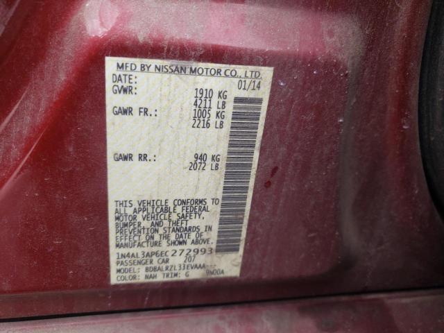 Photo 10 from auction – 2014 NISSAN ALTIMA 2.5 with VIN 1N4AL3AP6EC272993