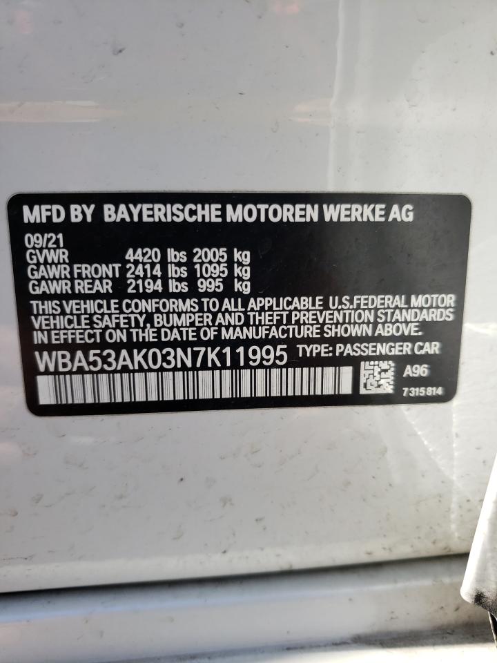Photo 10 from auction – 2022 BMW 228I with VIN WBA53AK03N7K11995