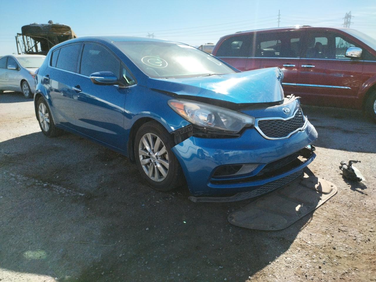 KIA FORTE EX 2015 with VIN KNAFX5A84F5290128 - Photo from auction
