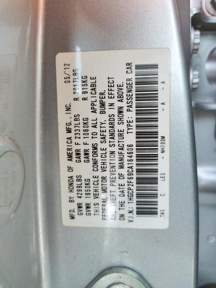 Photo 10 from auction – 2012 HONDA ACCORD with VIN 1HGCP2F69CA164606