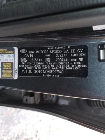 Photo 10 from auction – 2019 KIA FORTE FE with VIN 3KPF24ADXKE097540