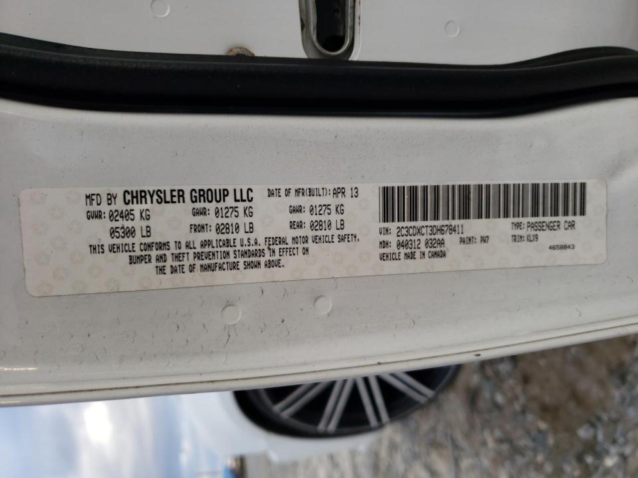 Photo 10 from auction – 2013 DODGE CHARGER R/ with VIN 2C3CDXCT3DH678411