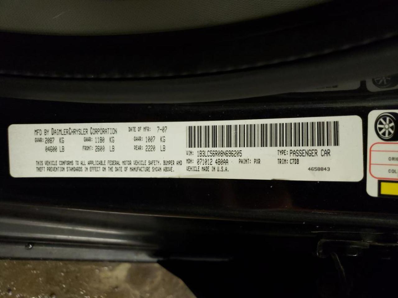 Photo 10 from auction – 2008 DODGE AVENGER SX with VIN 1B3LC56R08N696205