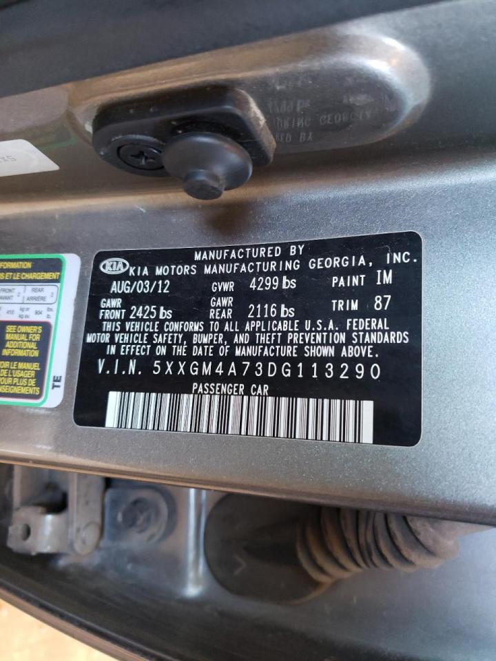 Photo 10 from auction – 2013 KIA OPTIMA LX with VIN 5XXGM4A73DG113290