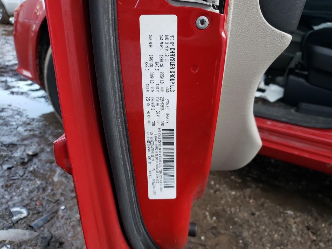 Фото 10 с аукциона – 2012 DODGE GRAND CARA с VIN 2C4RDGBG4CR249166