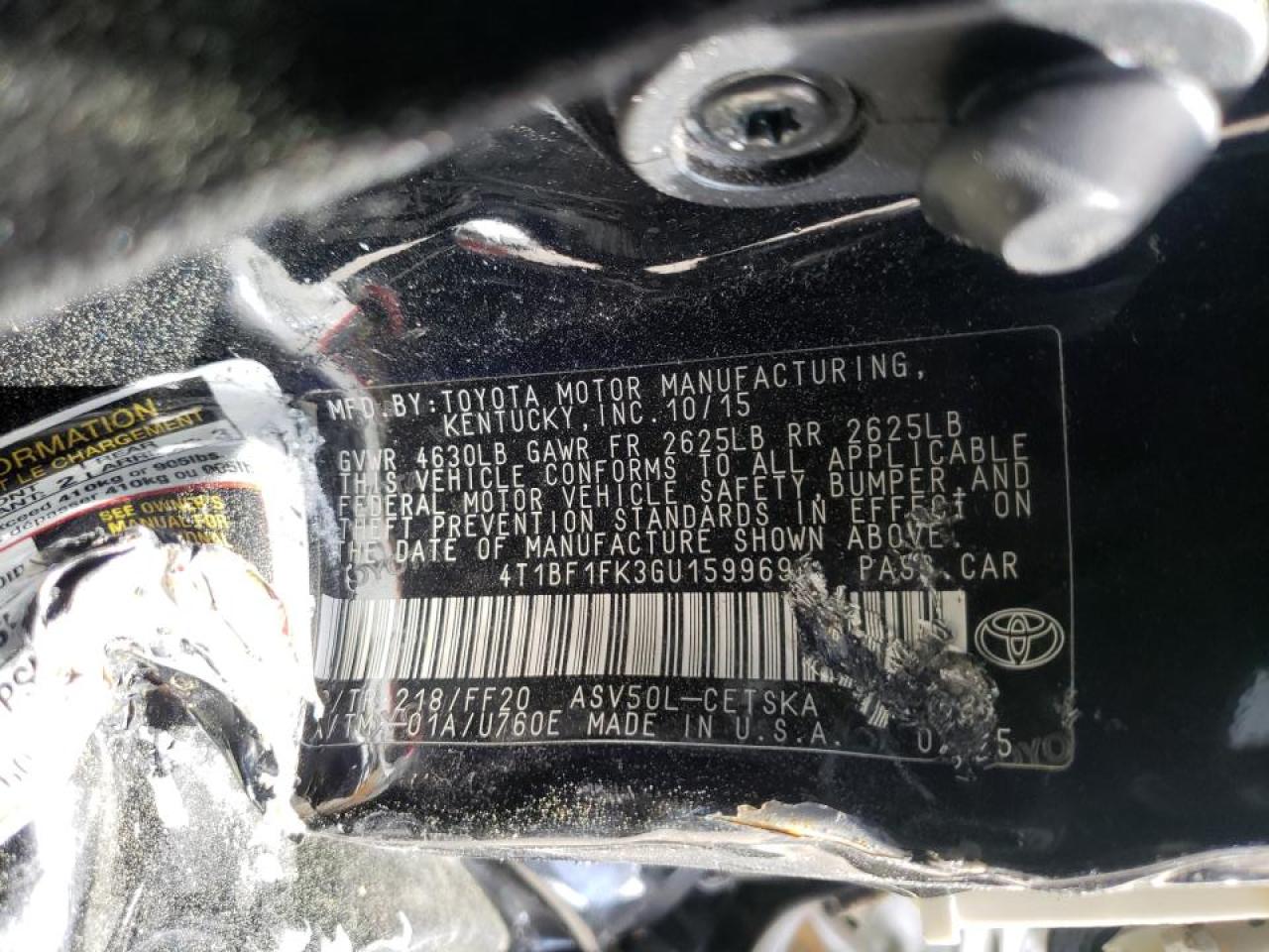 Photo 10 from auction – 2016 TOYOTA CAMRY LE with VIN 4T1BF1FK3GU159969