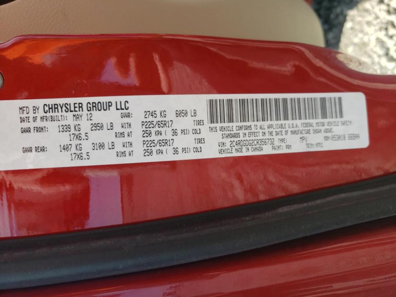 Photo 10 from auction – 2012 DODGE GRAND CARA with VIN 2C4RDGDG2CR356732