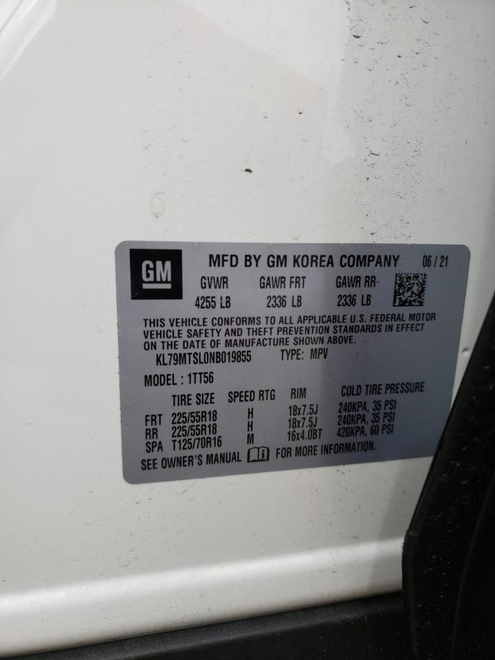 Photo 10 from auction – 2022 CHEVROLET TRAILBLAZE with VIN KL79MTSL0NB019855