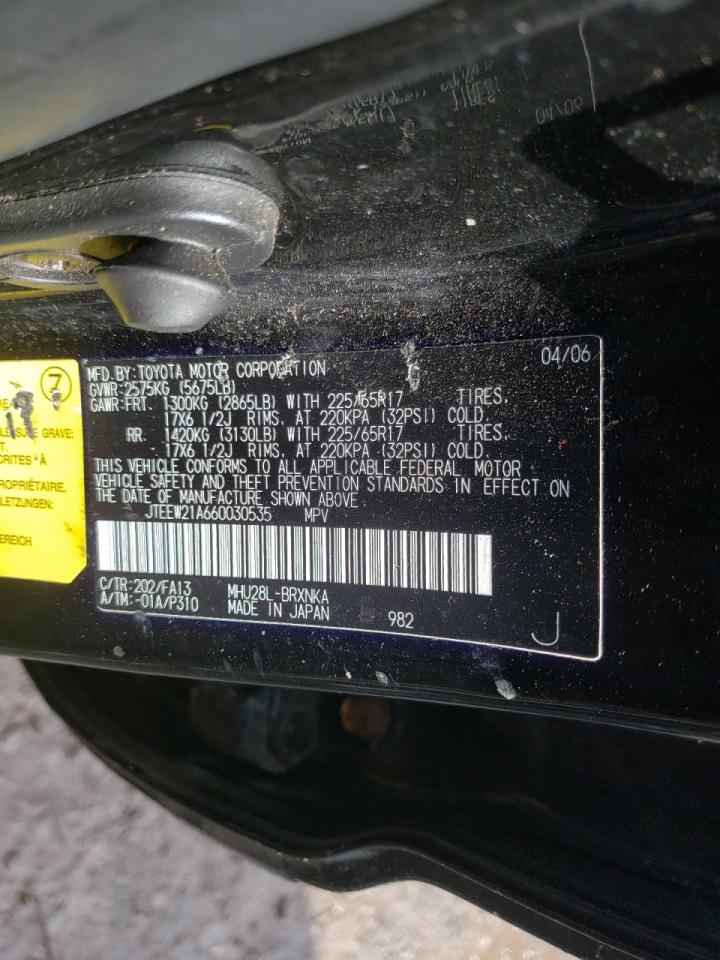 Photo 10 from auction – 2006 TOYOTA HIGHLANDER with VIN JTEEW21A660030535