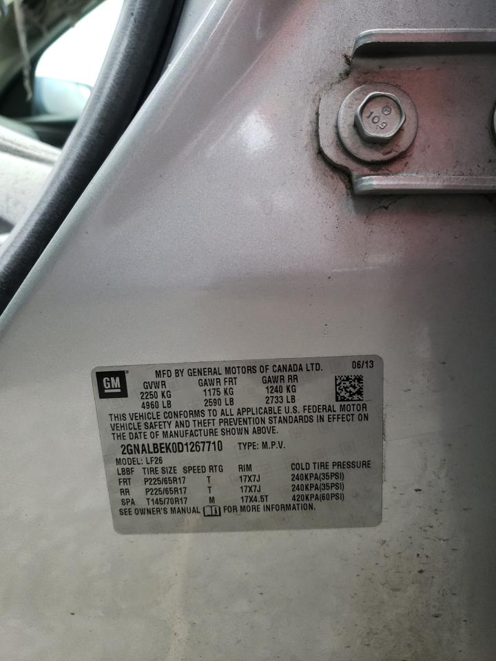 Photo 10 from auction – 2013 CHEVROLET EQUINOX LS with VIN 2GNALBEK0D1267710