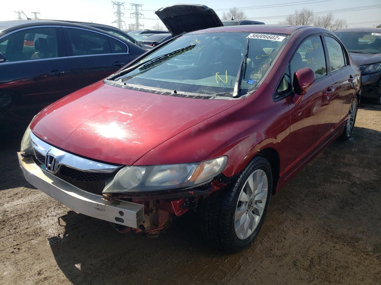 Photo 2 from auction – 2009 HONDA CIVIC EX with VIN 19XFA16849E010593