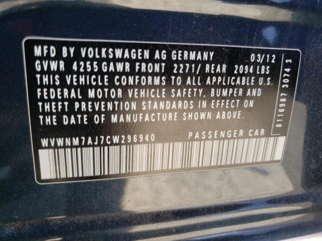 Photo 10 from auction – 2012 VOLKSWAGEN GOLF with VIN WVWNM7AJ7CW296940