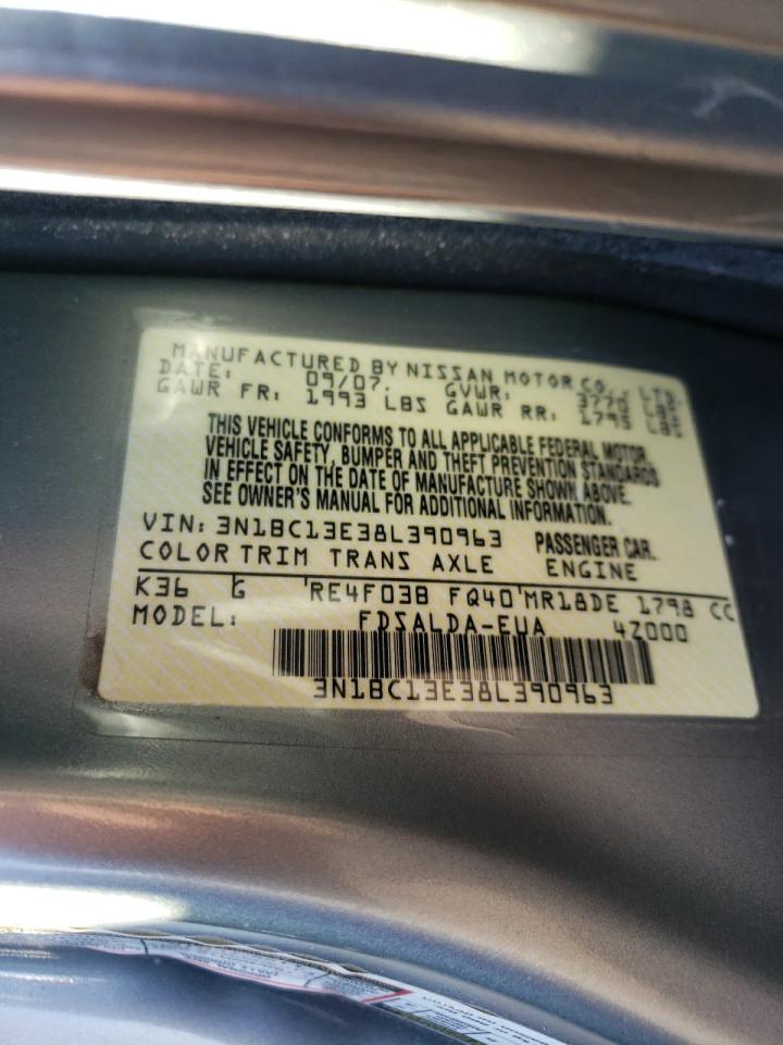 Photo 10 from auction – 2008 NISSAN VERSA S with VIN 3N1BC13E38L390963