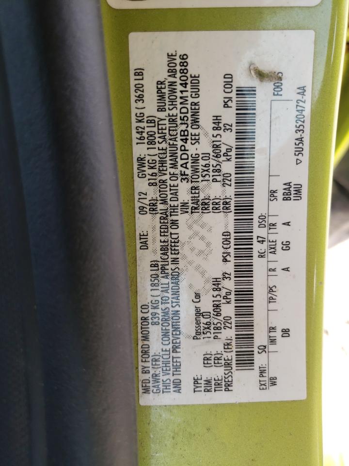 Photo 10 from auction – 2013 FORD FIESTA SE with VIN 3FADP4BJ5DM140886