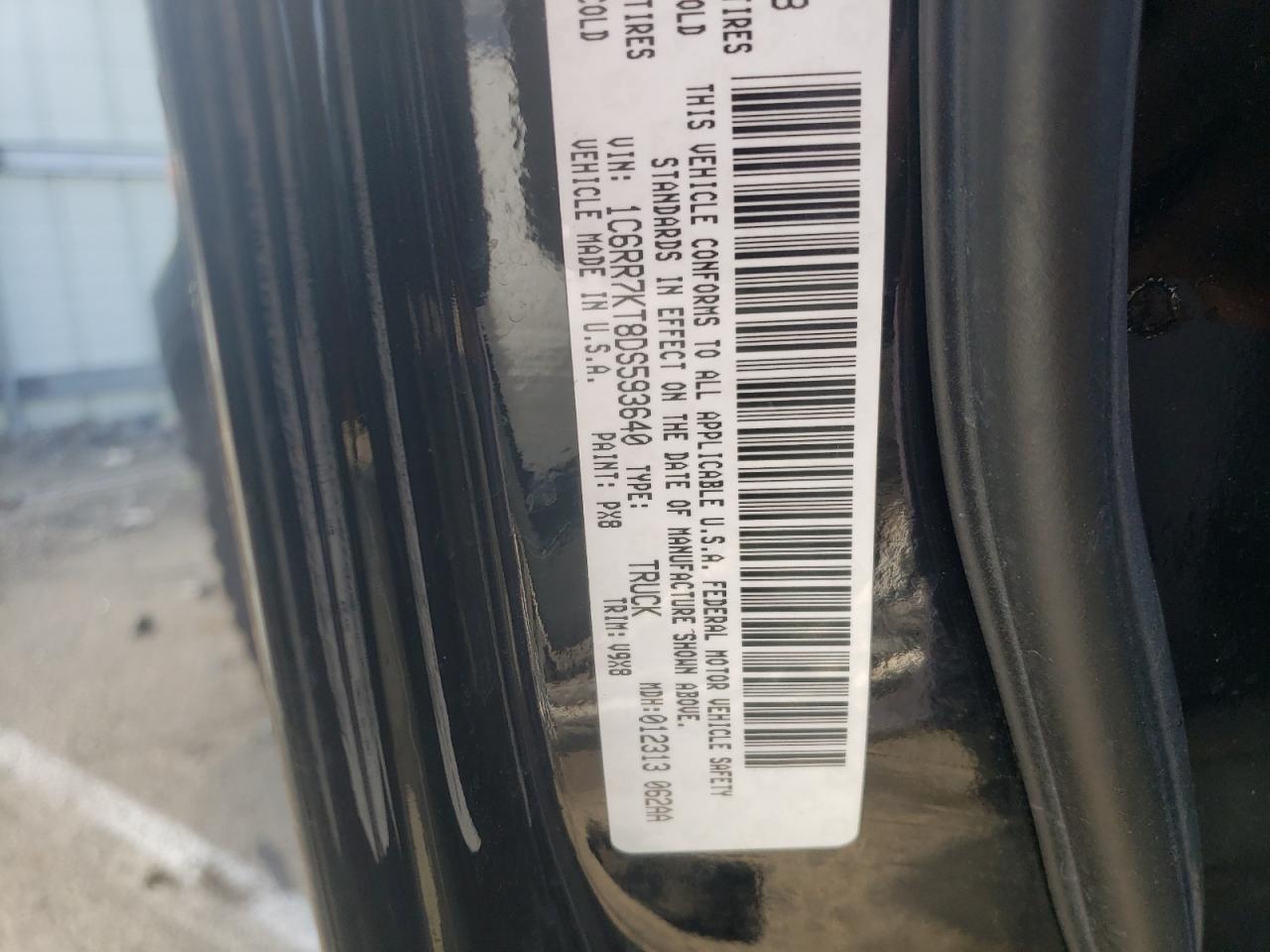Photo 10 from auction – 2013 RAM 1500 ST with VIN 1C6RR7KT8DS593640