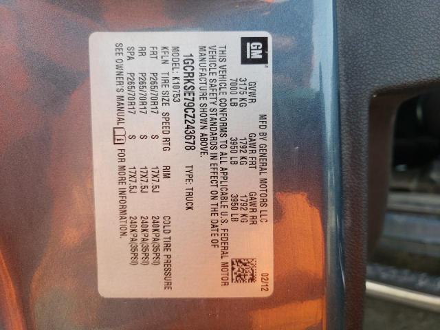 Photo 10 from auction – 2012 CHEVROLET SILVERADO with VIN 1GCRKSE79CZ243678