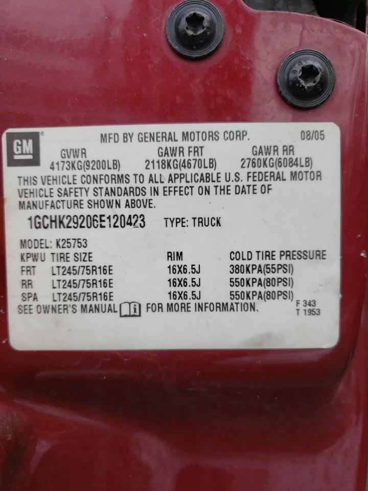 Photo 10 from auction – 2006 CHEVROLET SILVERADO with VIN 1GCHK29206E120423