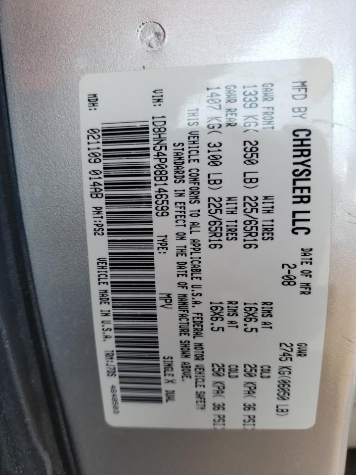 Photo 10 from auction – 2008 DODGE GRAND CARA with VIN 1D8HN54P08B146599