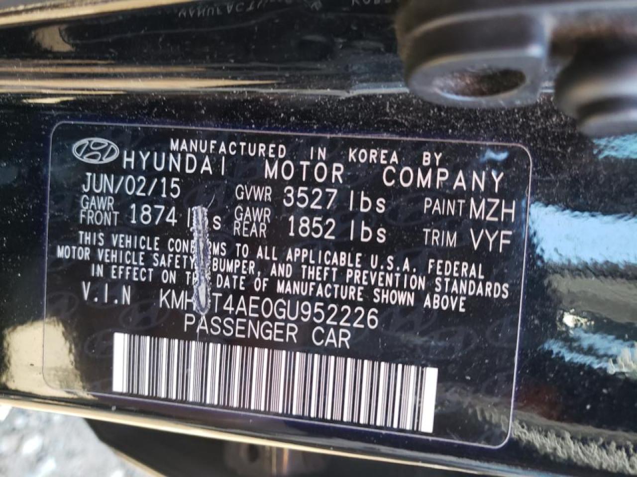 Photo 10 from auction – 2016 HYUNDAI ACCENT SE with VIN KMHCT4AE0GU952226