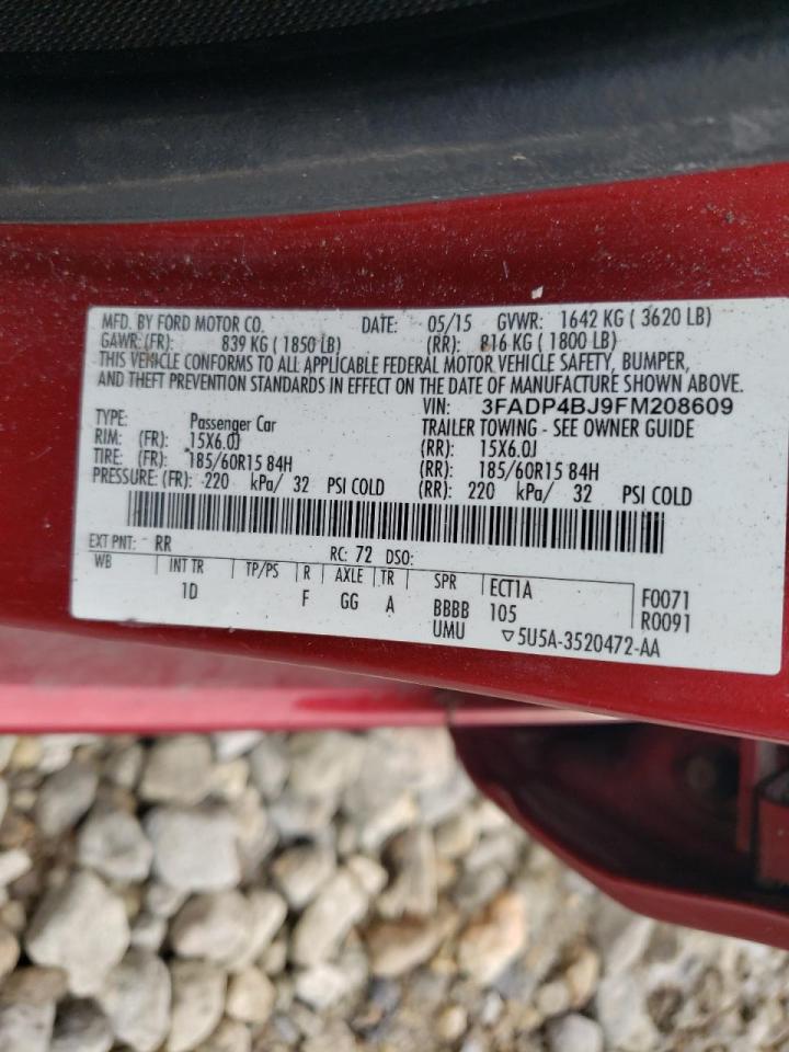 Photo 10 from auction – 2015 FORD FIESTA SE with VIN 3FADP4BJ9FM208609