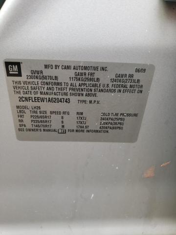 Photo 10 from auction – 2010 CHEVROLET EQUINOX LT with VIN 2CNFLEEW1A6204743