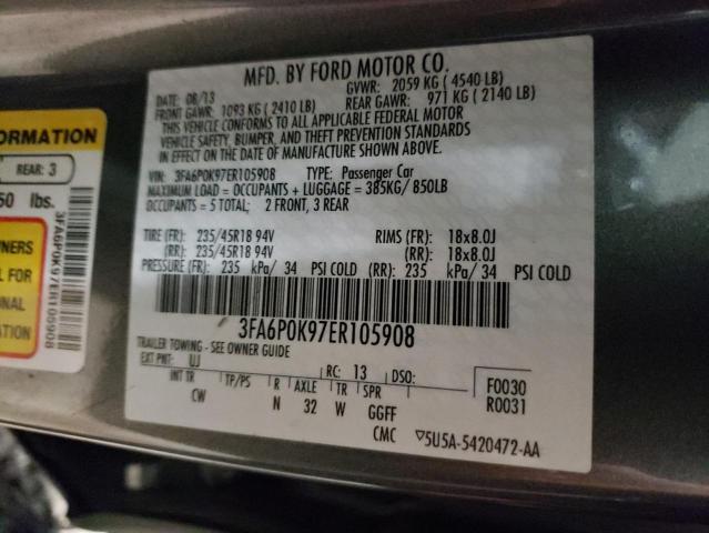 Photo 10 from auction – 2014 FORD FUSION TIT with VIN 3FA6P0K97ER105908