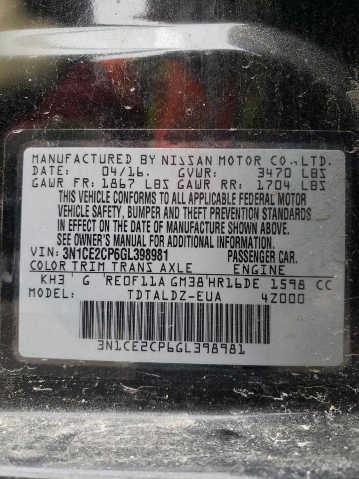 Photo 10 from auction – 2016 NISSAN VERSA NOTE with VIN 3N1CE2CP6GL398981