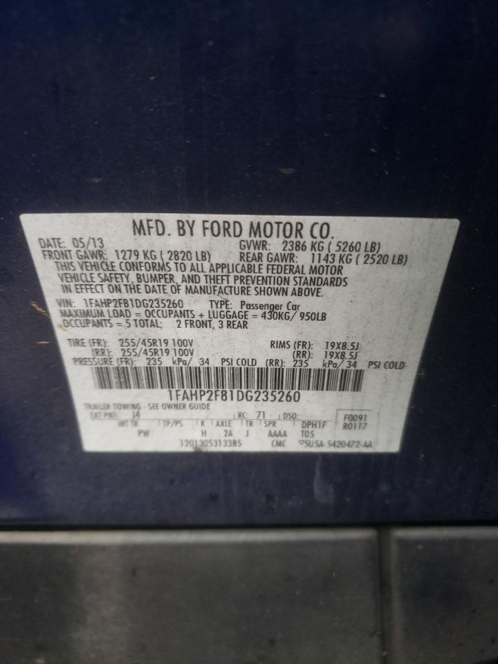 Photo 10 from auction – 2013 FORD TAURUS LIM with VIN 1FAHP2F81DG235260