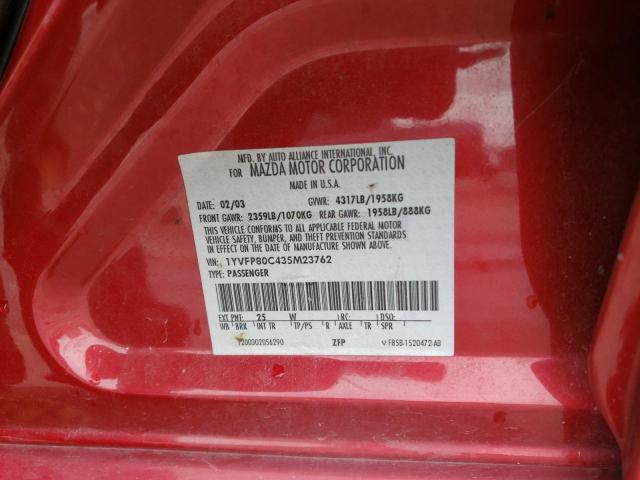 Photo 10 from auction – 2003 MAZDA 6 I with VIN 1YVFP80C435M23762