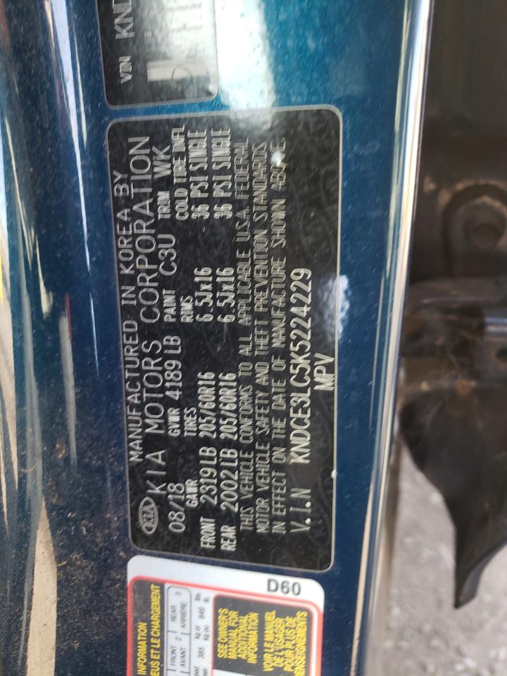 Photo 10 from auction – 2019 KIA NIRO TOURI with VIN KNDCE3LC5K5224229