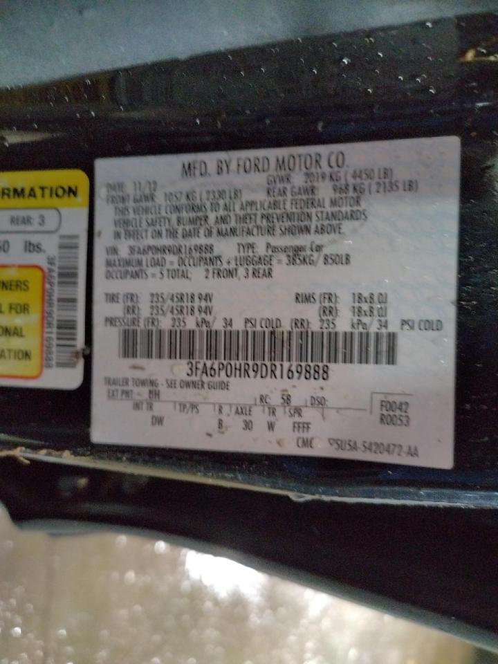 Photo 10 from auction – 2013 FORD FUSION SE with VIN 3FA6P0HR9DR169888