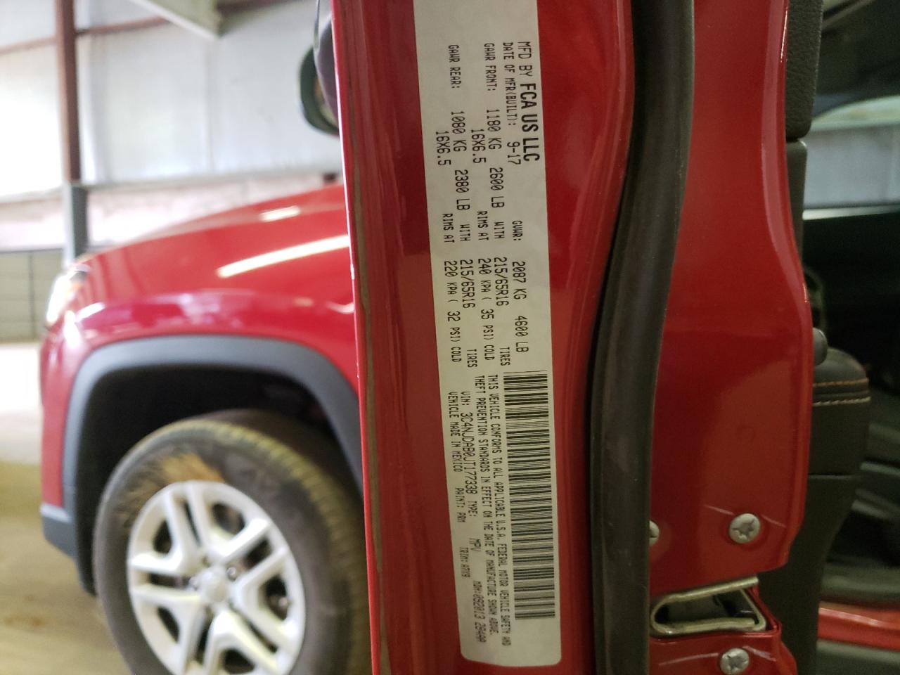 Photo 10 from auction – 2018 JEEP COMPASS SP with VIN 3C4NJDAB0JT177338