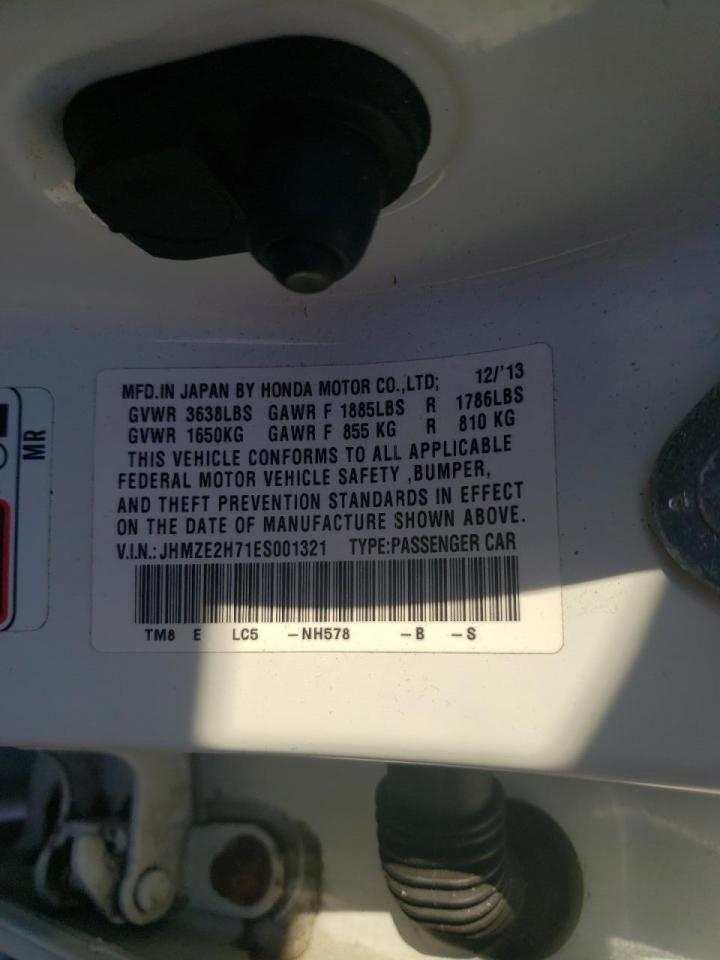 Photo 10 from auction – 2014 HONDA INSIGHT EX with VIN JHMZE2H71ES001321