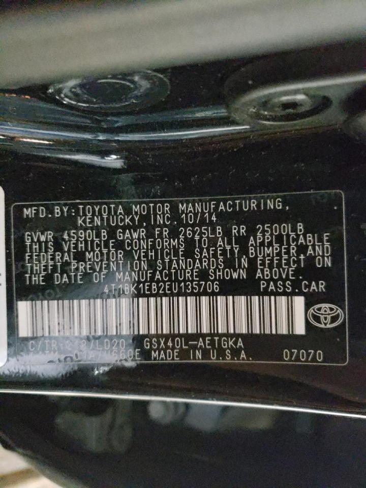 Photo 10 from auction – 2014 TOYOTA AVALON BAS with VIN 4T1BK1EB2EU135706